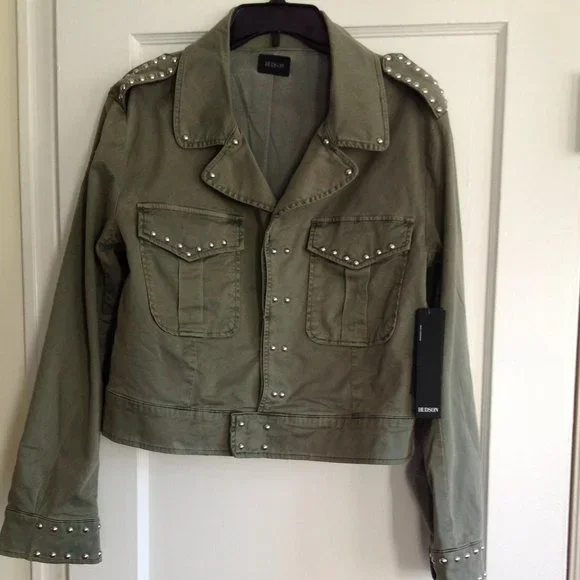Hudson Green Radar Studded Military Jacket